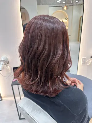 ミディアム カラー 韓国ヘア顔周りカット 艶髪ベージュtamaのヘアスタイル