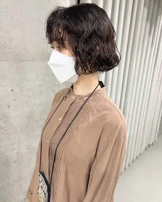 ショート パーマ ボブパーマコテ巻き風 パーマNo1深江秀平のヘアスタイル