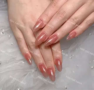 ネイル Shineジェル& チップ長さだしのネイルデザイン