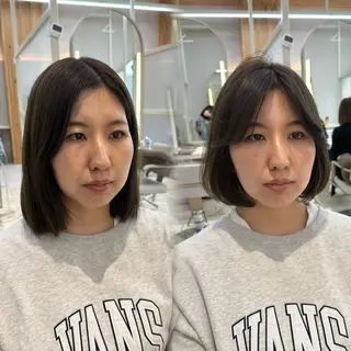 ショート oto🎀×美髪× シースルー前髪🤍のヘアスタイル