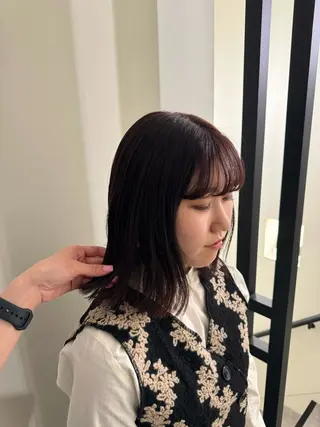 セミロング カラー 内沼 恵留菜のヘアスタイル