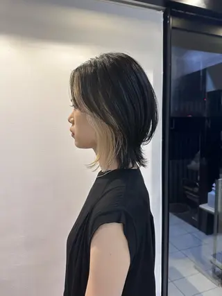 ミディアム カラー mio/【日本橋】 パーマモデルのヘアスタイル