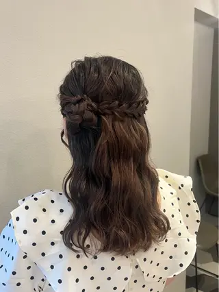 ミディアム ヘアアレンジ ヘアメ/アレンジ/暖 色/顔周り/あつはのヘアスタイル