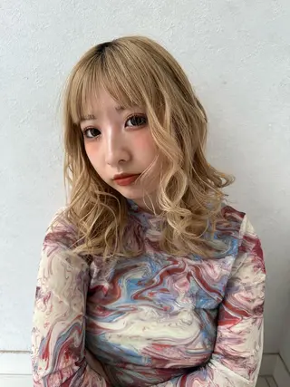 セミロング カラー ヘアアレンジ 似合わせレイヤー 海外風レイヤーmioのヘアスタイル