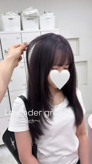 ロング カラー 韓国レイヤー ハッシュカットのヘアスタイル