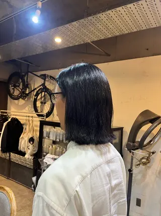 ミディアム パーマ メンズ 松原 樹里のヘアスタイル