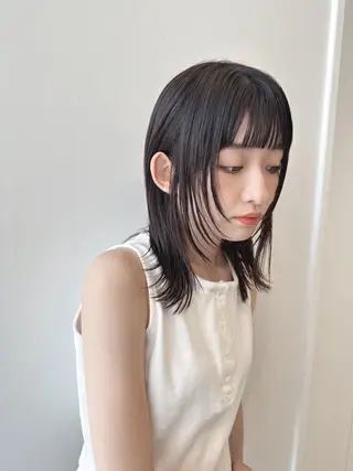 ミディアム カラー 巻ける縮毛矯正/艶 カラーchika🩵のヘアスタイル