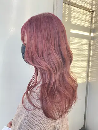 セミロング カラー 韓国ヘア顔周りカット 艶髪ベージュtamaのヘアスタイル