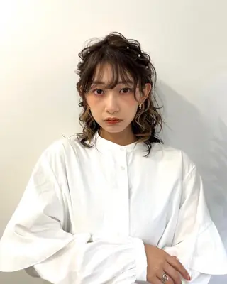 セミロング カラー ヘアアレンジ HIROKO / 透明感暖色カラー🎀のヘアスタイル