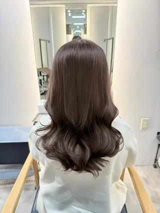 セミロング カラー パーマ 韓国ヘア/韓国風 パーマ/kazueのヘアスタイル