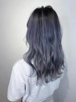 セミロング カラー _WHITE 高槻のヘアスタイル