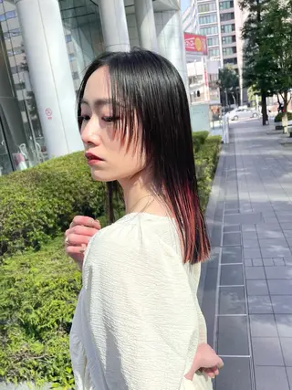 セミロング カラー パーマ ヘアアレンジ メンズ キッズ ネイル マツエク・マツパ アイブロウ tatsumi/ボブ ウルフ/レイヤーのヘアスタイル