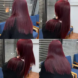 ロング カラー ブリーチなしピンク 赤井龍斗のヘアスタイル