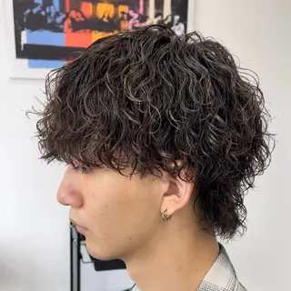 ミディアム パーマ メンズ メンズパーマ/波巻き 新潟/万代/夏芽🎀のヘアスタイル