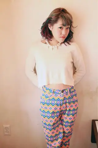 ミディアム カラー パーマ marie-anne 浜松元目店のヘアスタイル