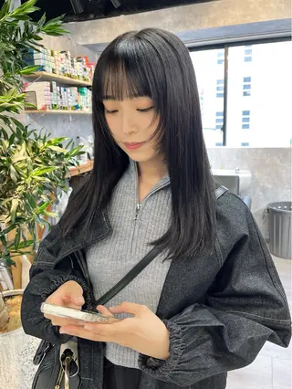 セミロング カラー 宮城 ほのかのヘアスタイル