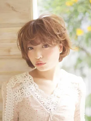 ショート カラー パーマ ✨hair make flencia✂️✨のヘアスタイル