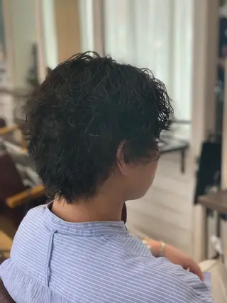 ショート パーマ メンズ CECIL hair なんば店所属・メンズパーマ 艶髪☆店長☆有馬のヘアスタイル