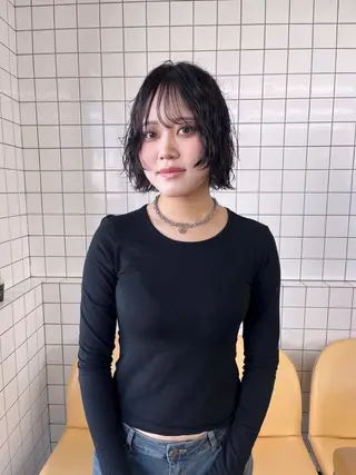 ショート パーマ ボブパーマ/パーマ ウルフパーマのヘアスタイル