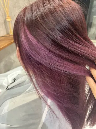 セミロング カラー 松井那津子 /ハイライトブリーチのヘアスタイル