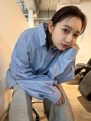 ミディアム カラー ヘアアレンジ 丸山渉/パーマ エフェクトブリーチのヘアスタイル