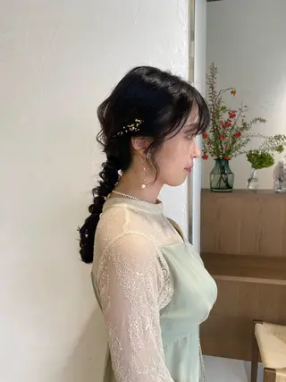 ロング ヘアアレンジ 暖色カラー /ヘアアレンジ/花鈴のヘアスタイル