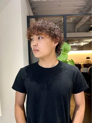 ミディアム メンズパーマ/メンズ カット/伊藤　げんのヘアスタイル