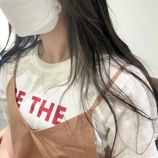 ロング カラー ブリーチなしWカラー /酸性ストレート河本のヘアスタイル