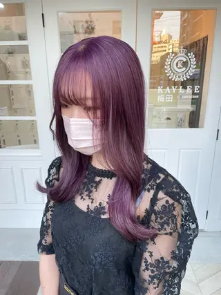 セミロング カラー ヘアアレンジ 酸性縮毛矯正 梅田茶屋町 Juriのヘアスタイル