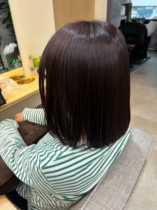 ミディアム カラー 桜木町2分/くびれ /ボブ/ナチュラルのヘアスタイル