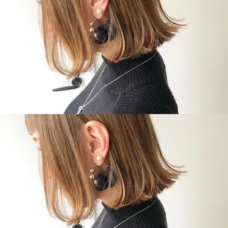 ミディアム カラー パーマ ヘアアレンジ メンズ キッズ ネイル マツエク・マツパ 👑ボブ、レイヤー 心斎橋/高城涼也のヘアスタイル