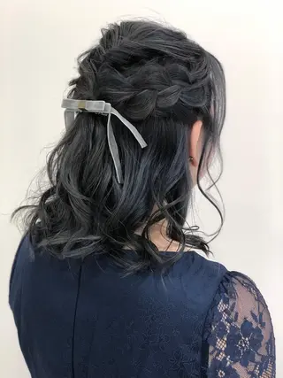 ミディアム ヘアアレンジ 野村 さなみ✨ぱっつんボブのヘアスタイル