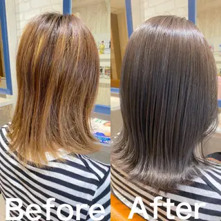 ミディアム 小島あゆ美/髪質改善 /縮毛矯正/ケラコラのヘアスタイル