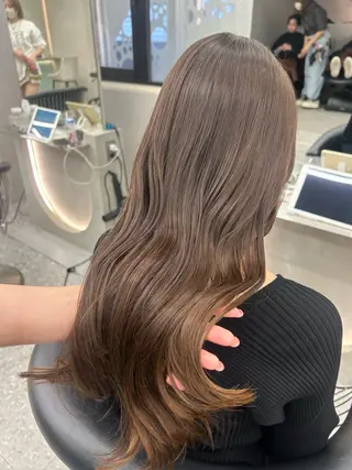 ミディアム カラー ヘアアレンジ fumika🎀 韓国ヘア×ベージュのヘアスタイル