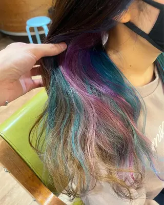 セミロング カラー 原宿サロン代表 デザインカラー伊藤卓のヘアスタイル