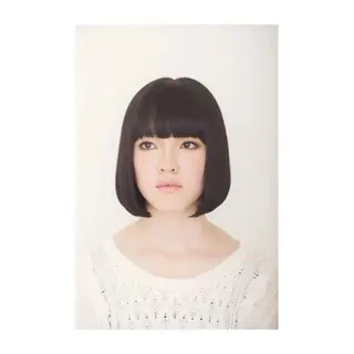 ショート ミディアム カラー アオガミ （前髪顔周りカット）のヘアスタイル