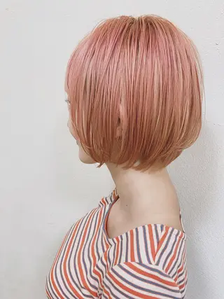 ショート カラー うる艶カラー× ハイトーン/miuのヘアスタイル