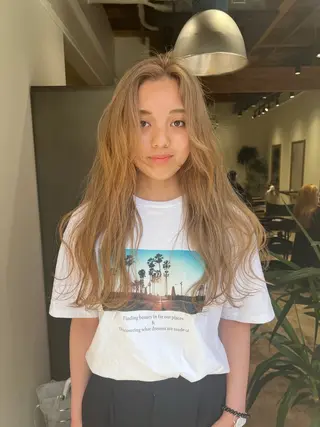 ロング カラー nishido ハイライト/メンズのヘアスタイル