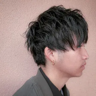 ショート メンズ 大阪ウルフカット ハッシュカットのヘアスタイル