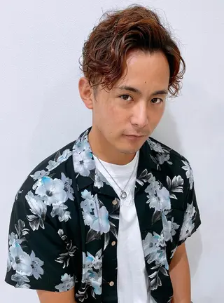 ショート パーマ メンズ EMANON名古屋所属・美谷添（ミヤゾエ） まどか大人ヘアサロンのヘアスタイル