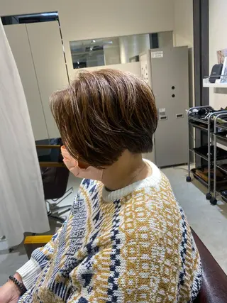 ショート 縮毛矯正とレイヤー /杉村凜汰郎のヘアスタイル