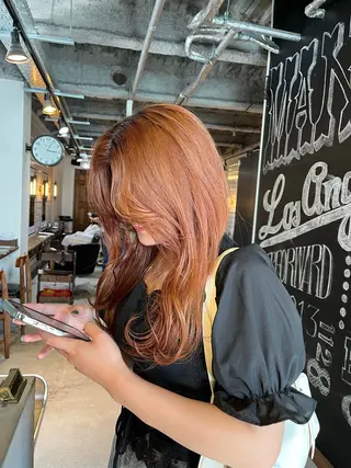 ロング カラー the OSCAR所属・韓国ヘアスタイリスト Harukaのヘアスタイル