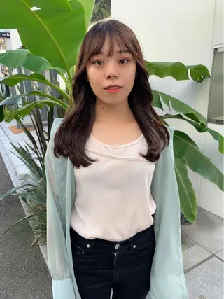 セミロング カラー 柔らかブラウン/顔周 りレイヤー♡ユウシのヘアスタイル