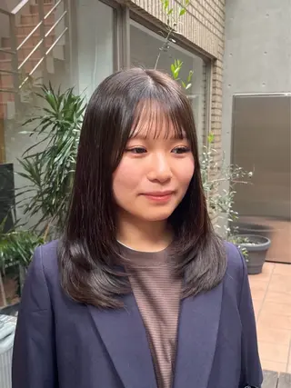 セミロング カラー 縮毛矯正/レイヤー /ひかるのヘアスタイル