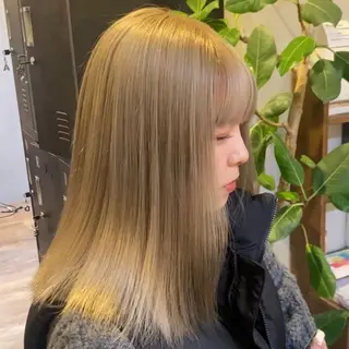 セミロング カラー 履歴修正ハイトーン TAKEのヘアスタイル