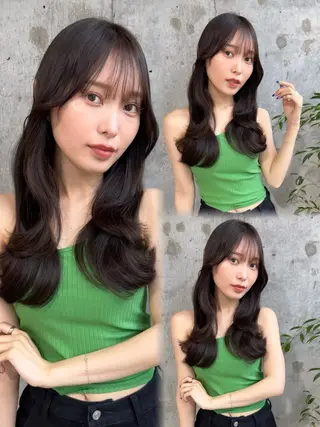 ロング 新宿/小顔レイヤー/ 顔まわり/西慶太朗のヘアスタイル