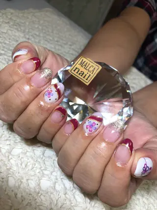 ミディアム カラー パーマ ヘアアレンジ メンズ キッズ ネイル マツエク・マツパ MALCAnail(マルカネイル)所属・荒木 莉奈のネイルデザイン