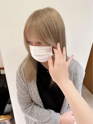 セミロング カラー 仙台ブリーチカラー デザインカラーあすかのヘアスタイル