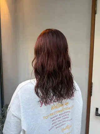 セミロング カラー パーマ 🤍江坂 ハヤシアヤナ🤍のヘアスタイル