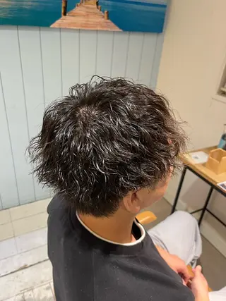 パーマ メンズ BLUE       hair＆Life所属・メンズ特化 山崎  蓮のヘアスタイル